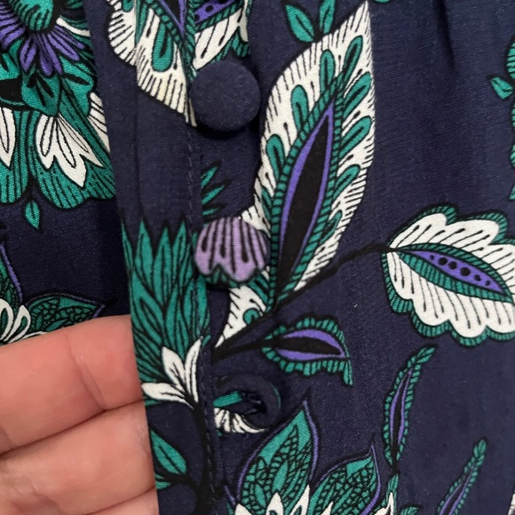 Loft Floral Print Midi Skirt with front button accents and front slit - Picture 2 of 6